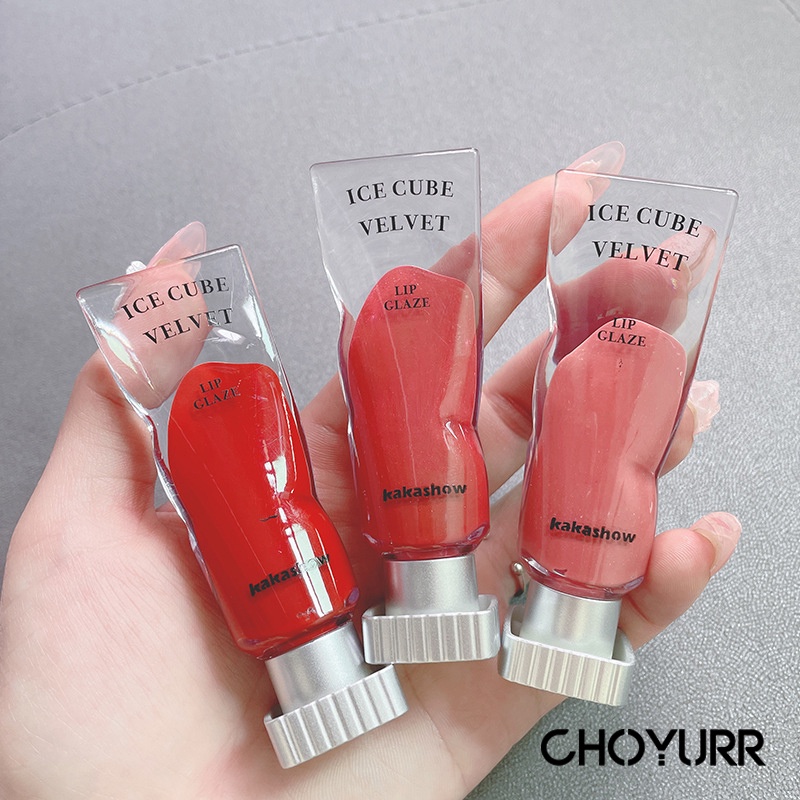 【COD】Lip Cream Clear Mirror Lip Glzaz Lipstik Lip Glaze Transparan Pigmen Ice Cube Velvet Matte Lipstik Lip Gloss White Non-stick Cup-CH