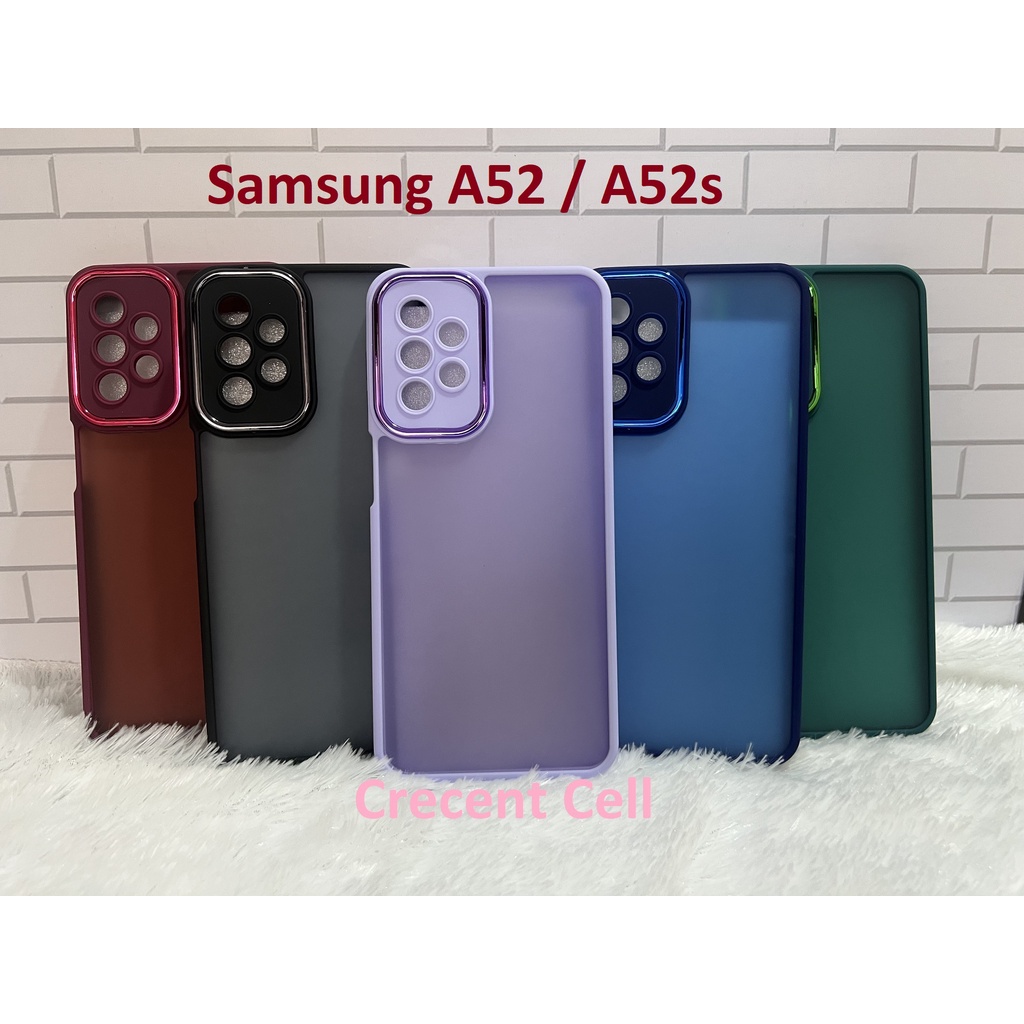 Hard Case Frosted Semi Transparant Silikon Samsung A03s Samsung A21s Samsung A12 / M12 Samsung A22 4G / M22 Samsung A22 5G Samsung A32 4G Samsung A32 5G Samsung A52 / A52s Samsung A72 Full Frame Camera Protect