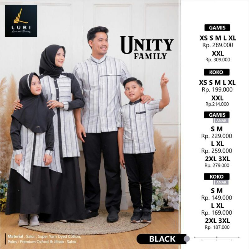 Sarimbit Keluarga Unity Family Black by Lubi