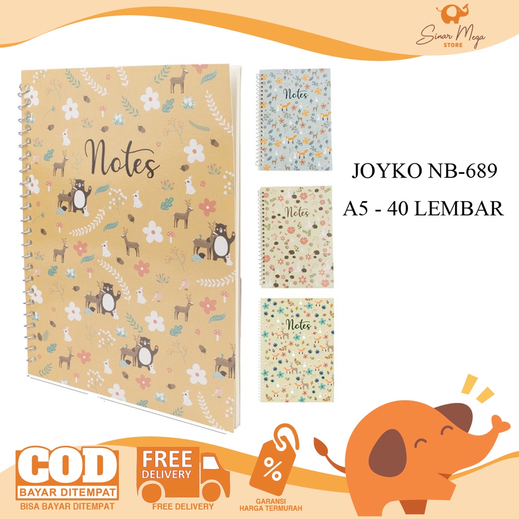

Joyko Notebook NB-689 A5 40 Lembar / Buku Catatan Bergaris Ruled / Notebook Spiral Murah Berkualitas