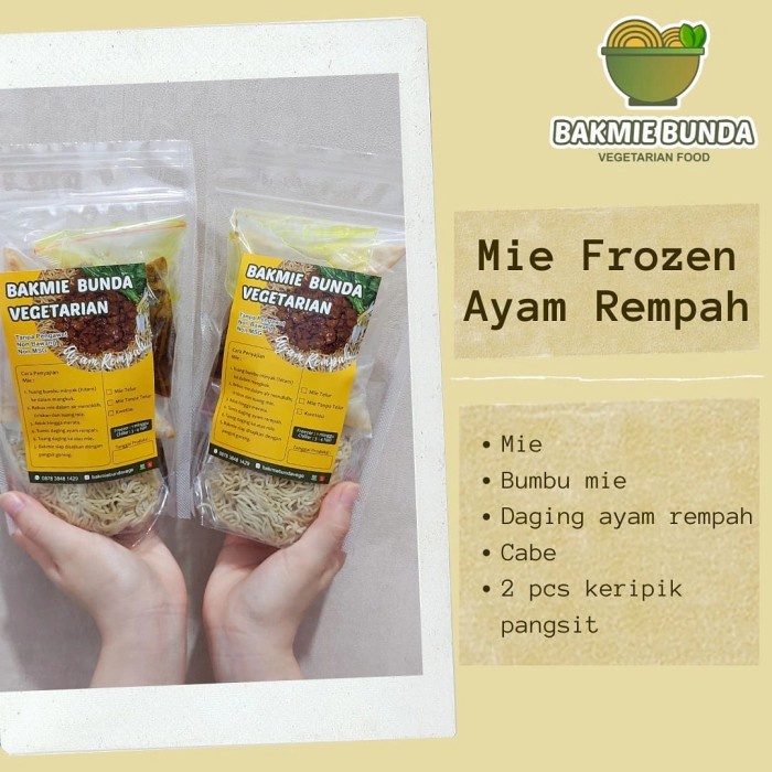 

Terlaris ✨ - Mie Vegetarian Vegan Frozen Rasa Ayam Rempah 2.1.23