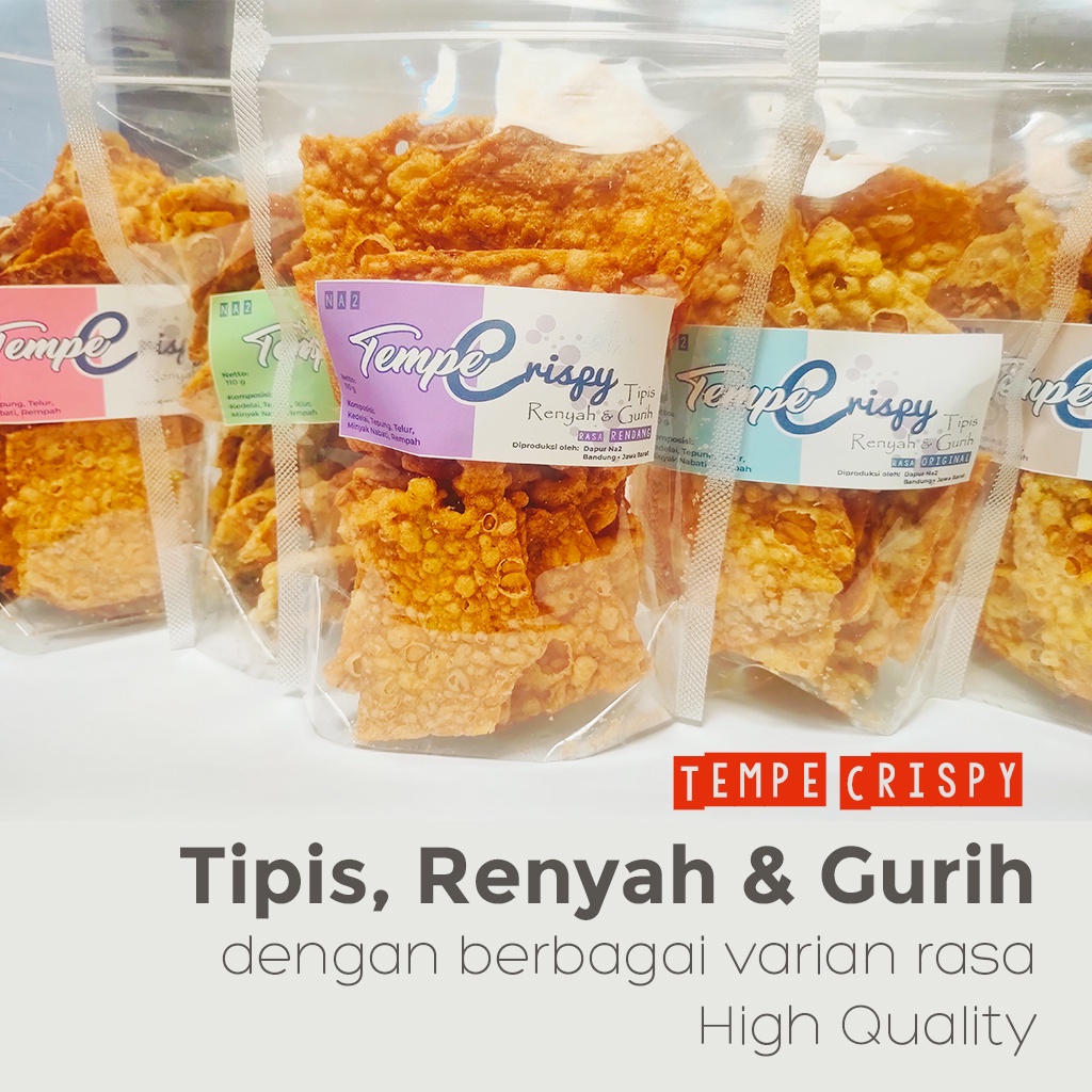 

Tempe Crispy kering renyah & gurih dengan berbagai varian rasa