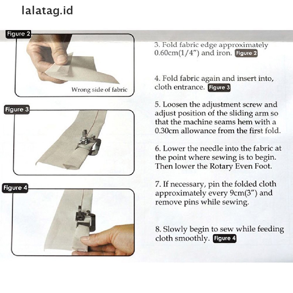 [lalatag] 3pcs Hemming Cloth Strip Presser Foot Mesin Jahit Hemmer Rolled Hem [ID]