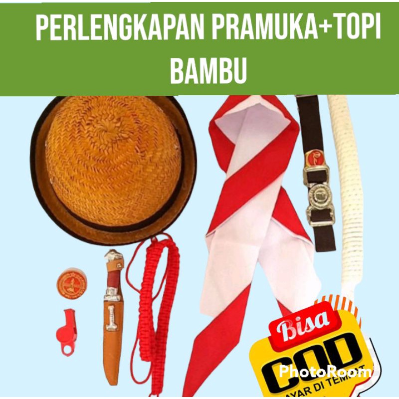 perlengkapan pramuka anak perempuan sd set lengkap peralatan pramuka perempuan +topi bambu KOMPLIT