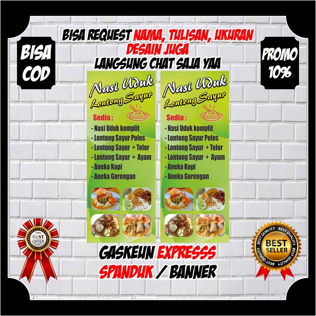 Spanduk / Baner Jualan Nasi Uduk / Spanduk Nasi Uduk / banner nasi Uduk Nasi Kuning / Backdroup Jual