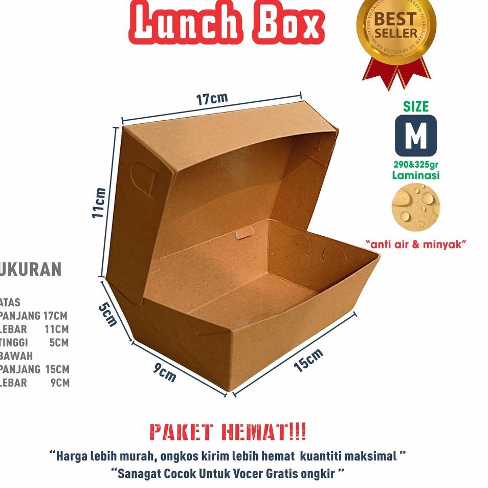 

Obral Hemat Paper Lunch Box Size M Paket Hemat 50pcs & 47pcs Craft Laminasi Kotak Nasi Goreng Ayam Geprek Dimsum Kebuli