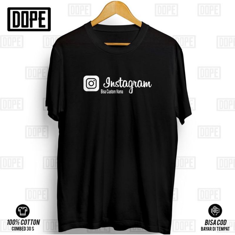 T-shirt BAJU INSTAGRAM KAOS DISTRO TERBARU KAOS INSTAGRAM PAKE NAMA SENDIRI KAOS PRIA / WANITA KAOS 