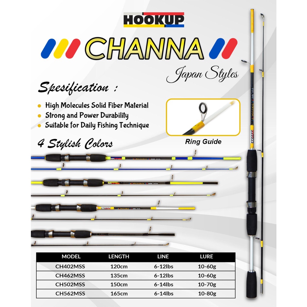 Joran HOOKUP CHANNA 120-165cm - Fiber Solid
