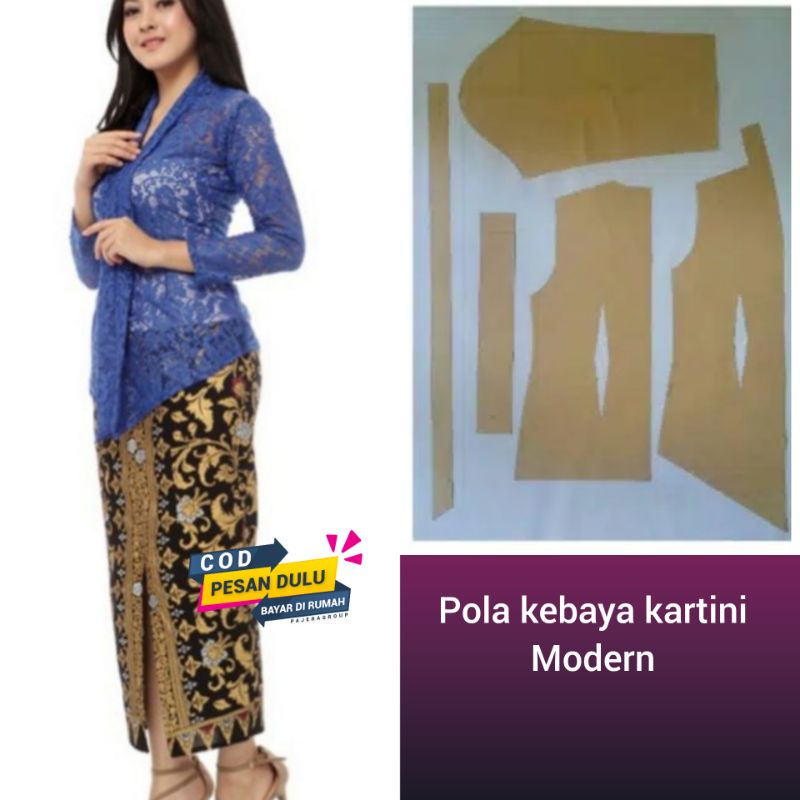 {COD}POLA Kebaya kartini,kebaya modern,pola instan