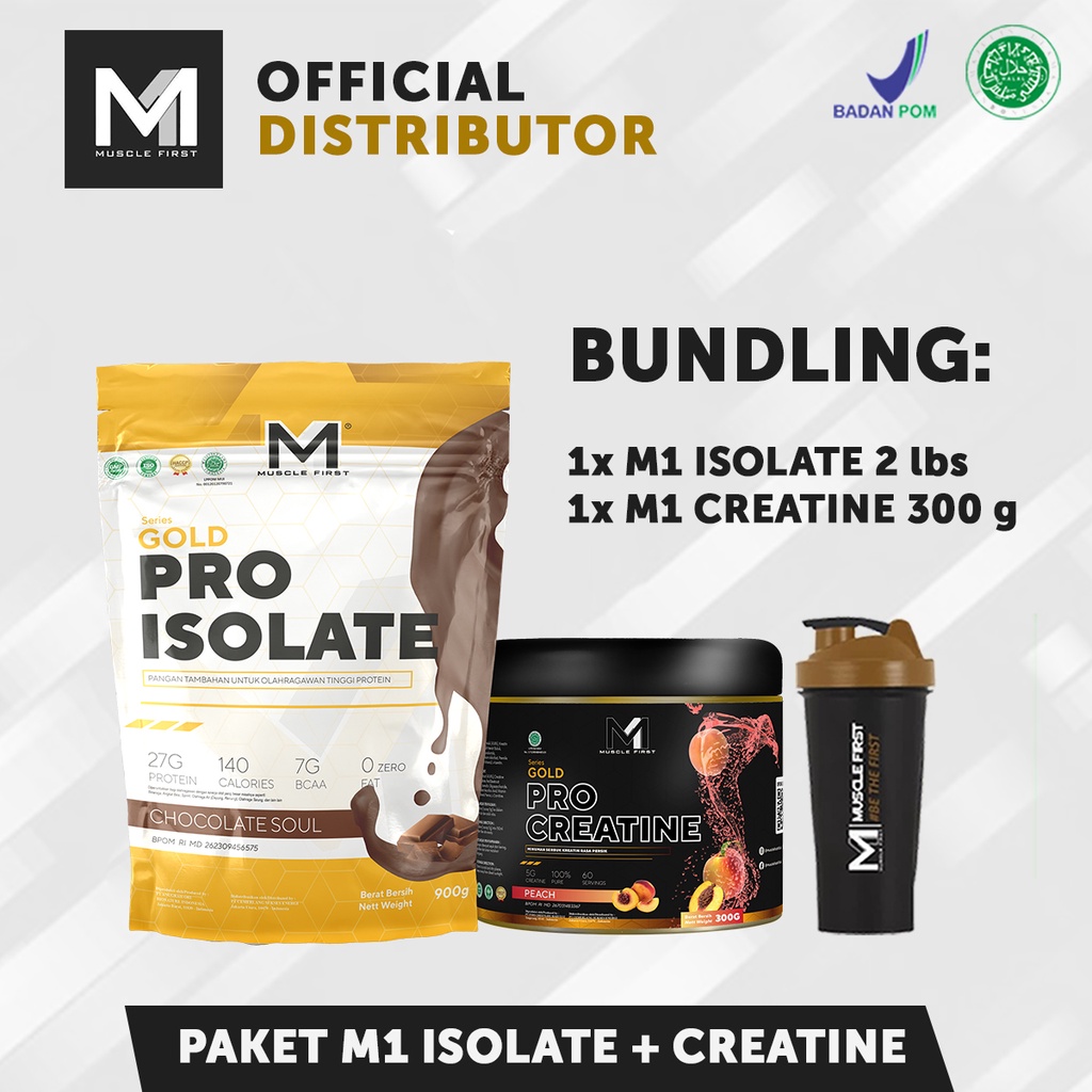 Muscle First Paket Lean Pro Isolate Whey dan Creatine + Free Shaker