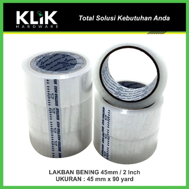 Segitiga Mas Lakban Bening OPP Tape 2 Inch 45 mm x 90 Yard Sebanding Daimaru