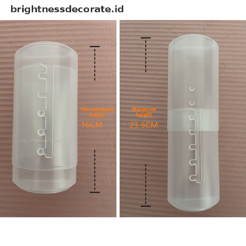 [Birth] Adjustable Height PVC Tempat Kuas Makeup Display Storage Cup Organizer Dengan Tutup [ID]