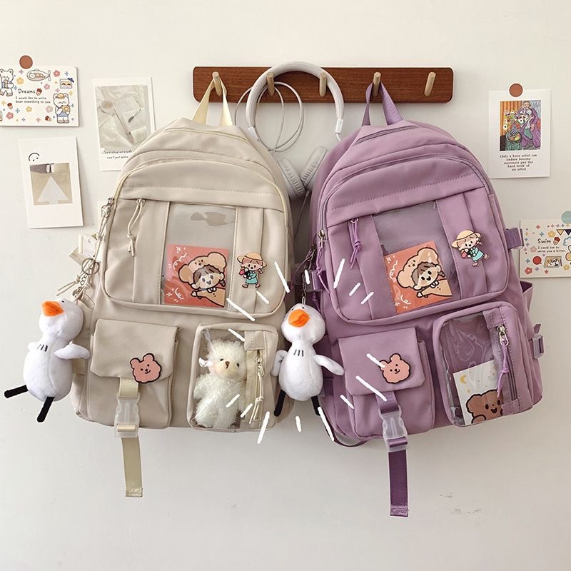 MV_Marvelouz MV804339 Tas RANSEL Wanita Backpack Canvas Free Boneka Kekinian Terbaru 1kg bisa 2 tas supplier tas import EL 4339