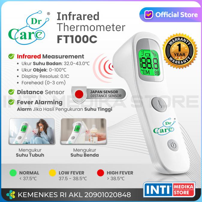 Promo DR CARE - Termometer Non Kontak FT 100C | Thermometer Infrared