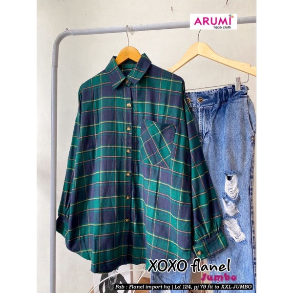 Atasan Xoxo Flanel high quality