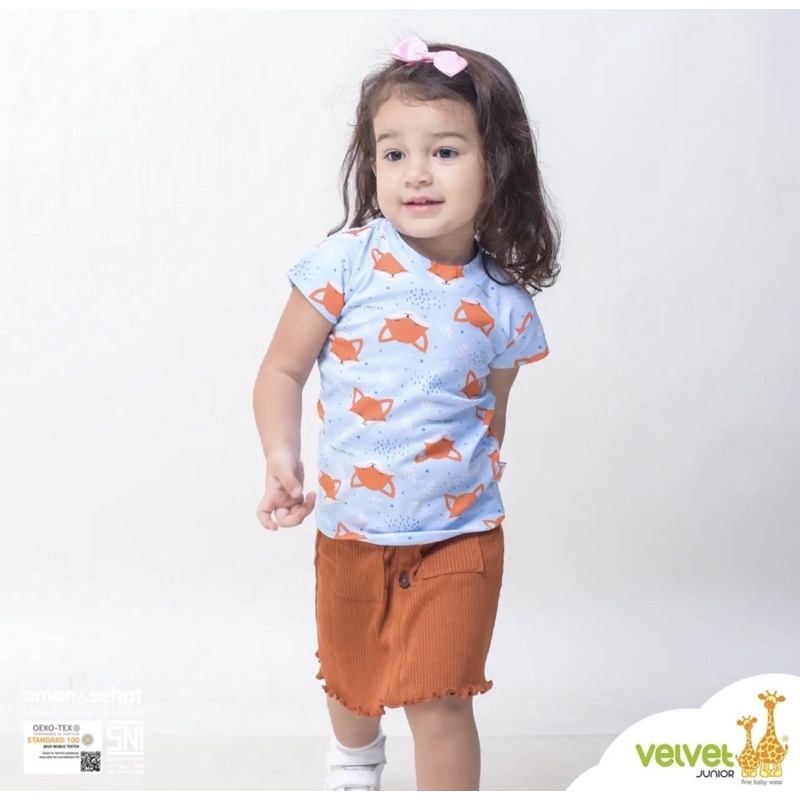 Velvet Junior Atasan Bloon 3 Pcs / 1pcs - Kaos Oblong Anak