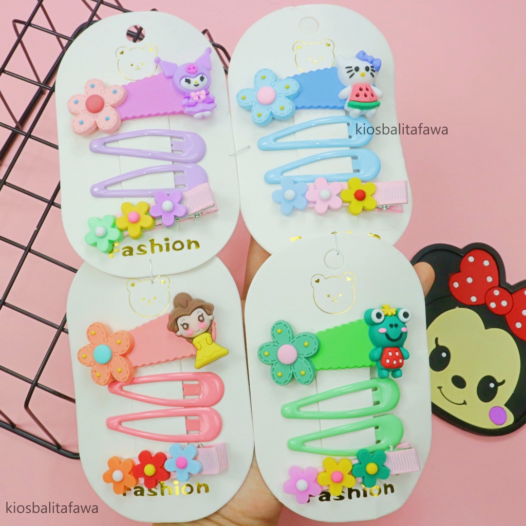 (ISI 4 PCS) Jepit Bite Anak Perempuan / Premium Aksesoris Hair Pin Jepitan Korea Balita Gaya Korean Anak Cewek Babycinnamon