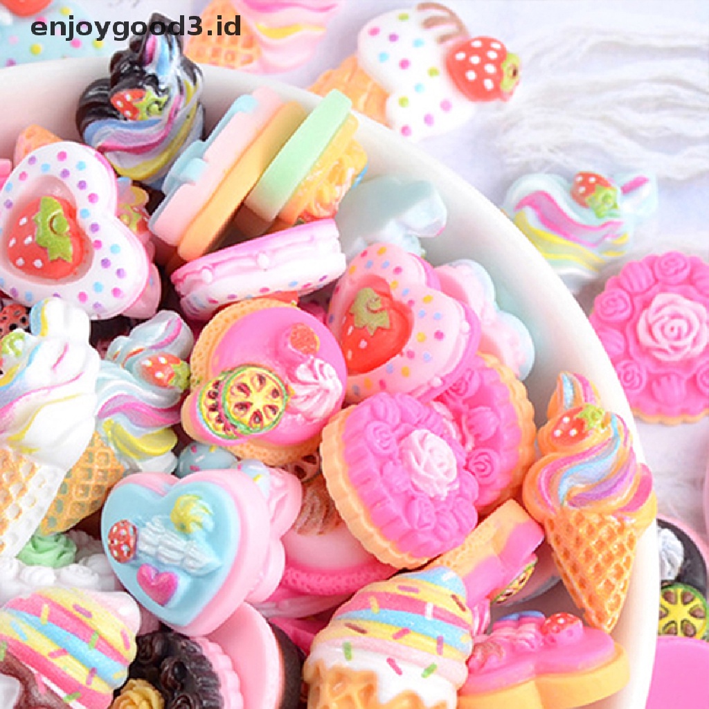 [Rready Stock] 10Pcs Rumah Boneka Miniatur Supermarket Makanan Cemilan Mini Resin Kue Decoratio (ID)
