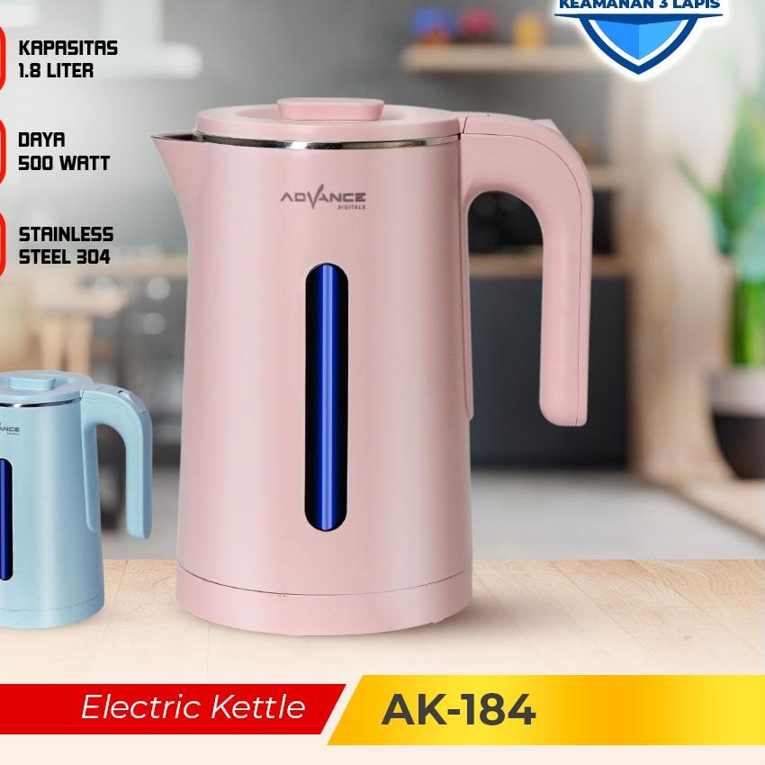 Limited | FG2 | Advance Digitals Ak-184 Teko Listrik 1,8 Liter stainless steel 304 Food Grade Pemana