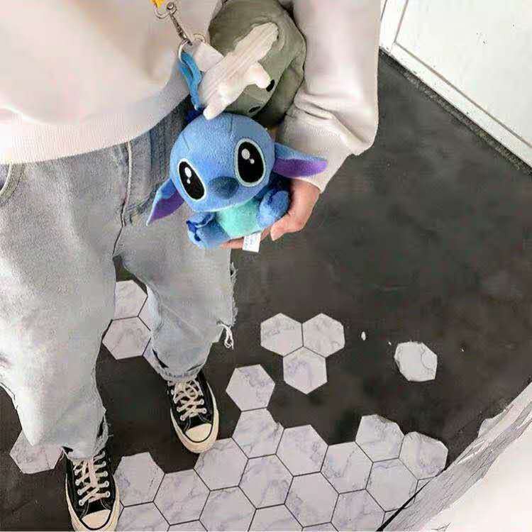 SearSpongeBob Patrick Plush Liontin Gantungan Kunci Stitch Kartun Lucu Kreatif Gantungan Kunci Sek00