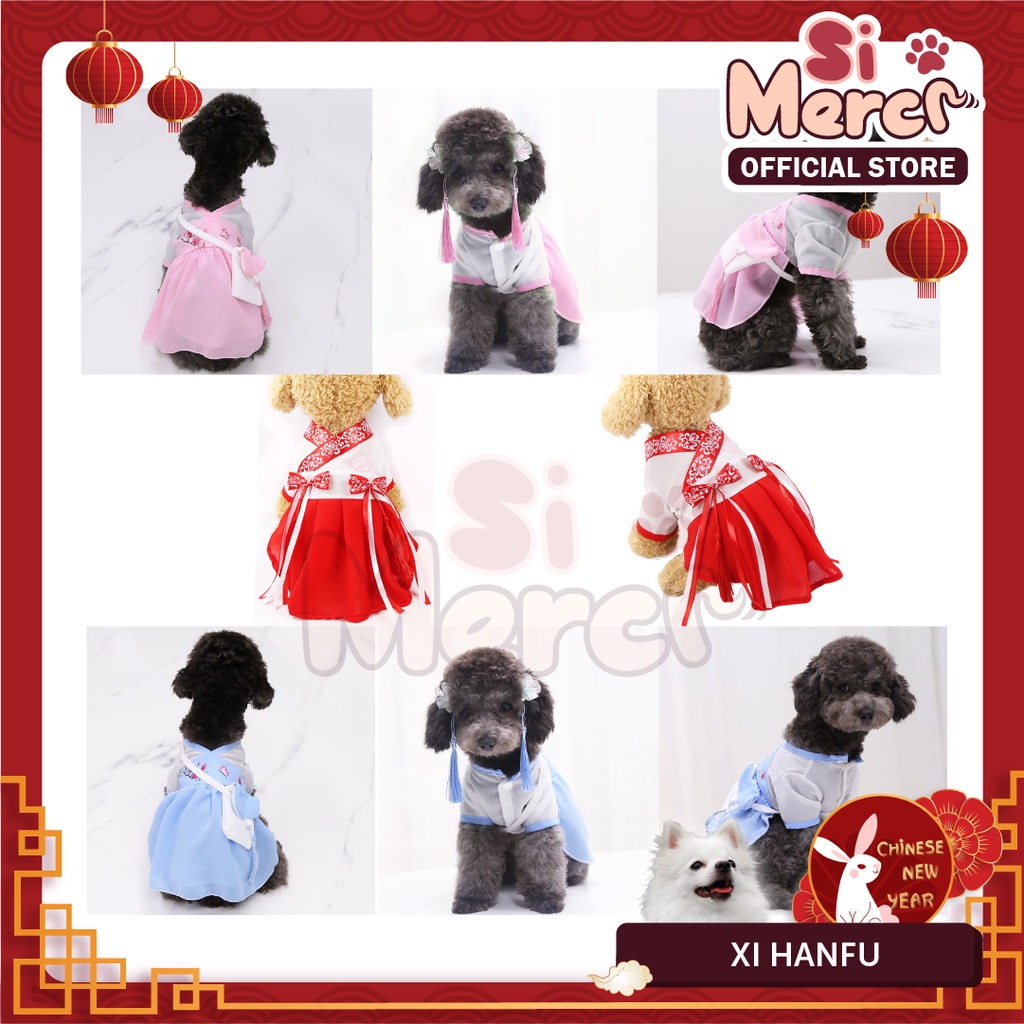 Baju Cheongsam Anjing Kucing / Baju Imlek Anjing Kucing Chinese New Year Lucu Small Breeds Anjing Kucing Kecil