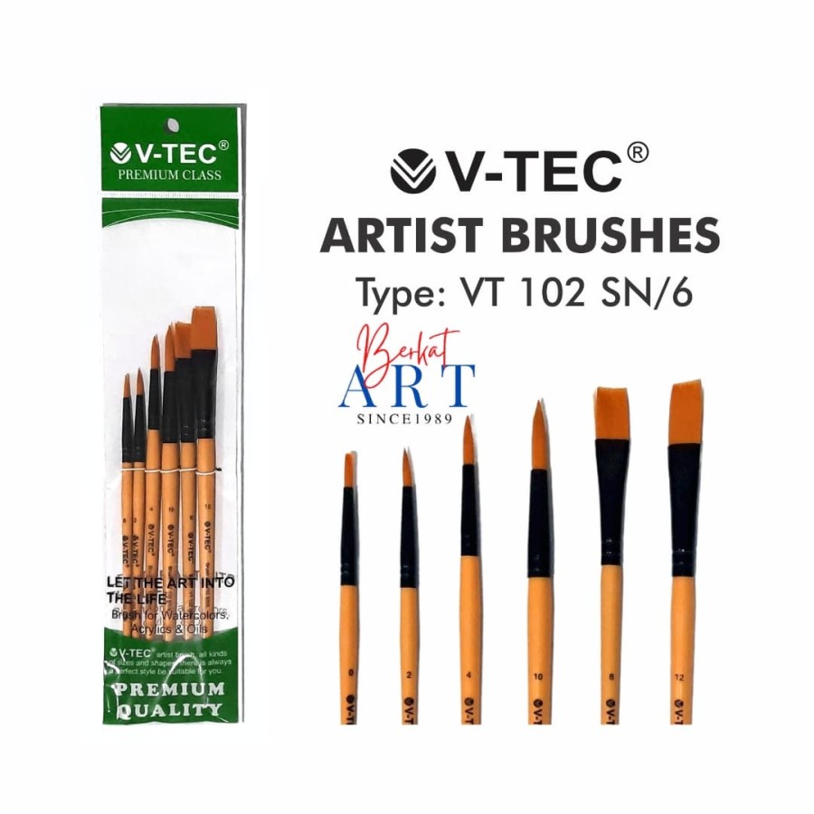 

V-TEC Kuas Set Artist Brush Isi 6 Kuas VT-102