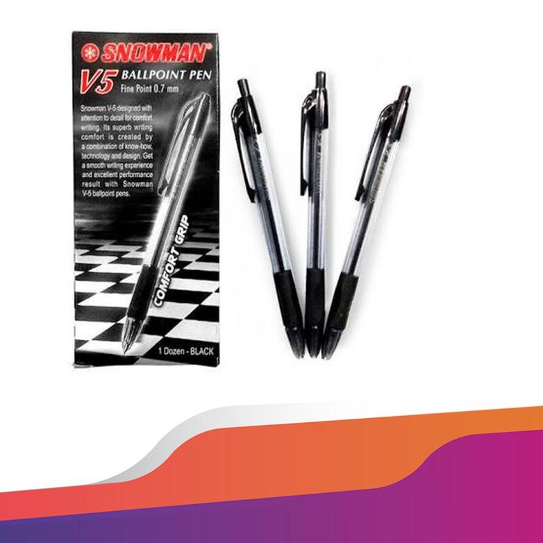 

Promo | KI3 | PULPEN SNOWMAN V5 HITAM PEN SNOWMAN V5 BALLPOINT 1 PACK 12PCS