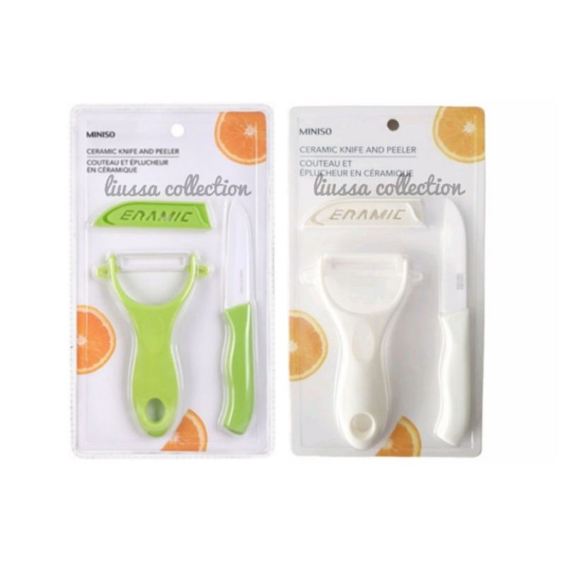 Pisau Keramik Miniso - Ceramic Knife & Peeler Set