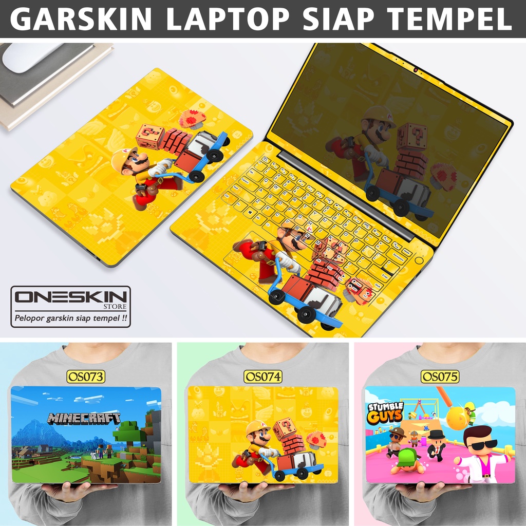 Garskin Sticker Laptop Protector Macbook Full Body Bottom Bezel Palmrest Skin Minecraft Mario Bros