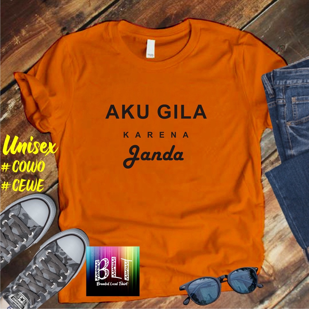 Cod Diskon Promo Gratis Ongkir/Kaos GILA KARNA JANDA /Kaos Terlaris Kualitas Terjamin Kaos Pria Distro /Kaos Murah Kaos katun/Pakaian Pria  Pakaian Wanita Kaos Viral/Best Seller