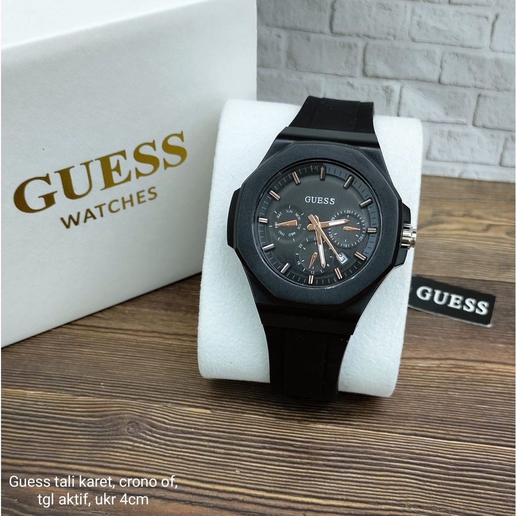 BEST SELLER JAM TANGAN WANITA GUESS M80 TALI RUBBER CHRONO OFF TANGGAL AKTIF DM 4.0 FREE BOX &amp; BATERAI || JAM TANGAN FASHION WANITA JAM TANGAN CEWEK MURAH