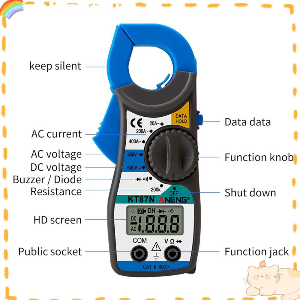 Solighter Digital Clamp Meter ANENG KT87N True RMS DC/AC Tester Arus Listrik