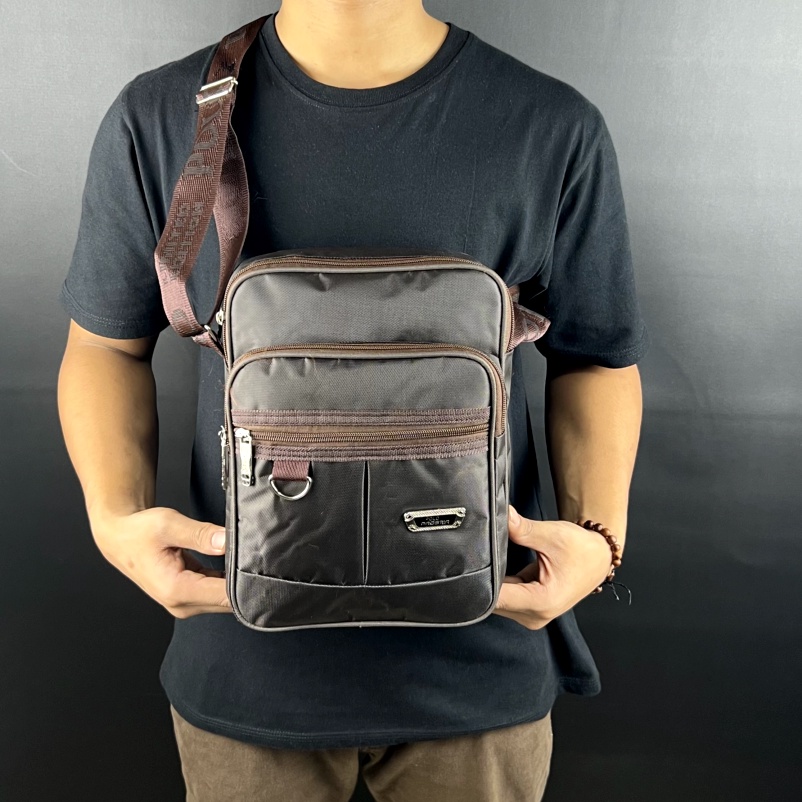 Tas Selempang Pria Terbaru Premium Bahan Poliester Merk Polo Amstar  10&quot;Inchi [100% Real Picture]