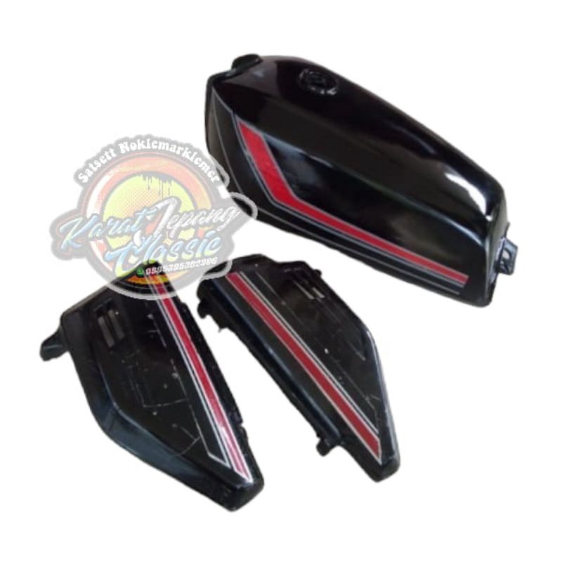 Jual Tangki Honda Gl100 Gl Cepek Hitam Motif K5 Shopee Indonesia