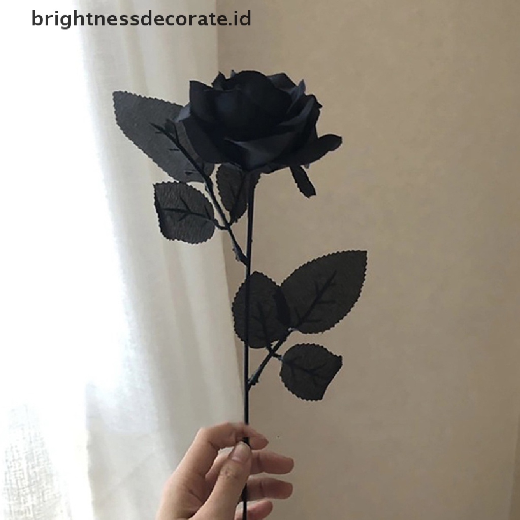 [Birth] Gothic Black Rose Bunga Buatan Bunga Simulasi Valene Roses Flowers [ID]