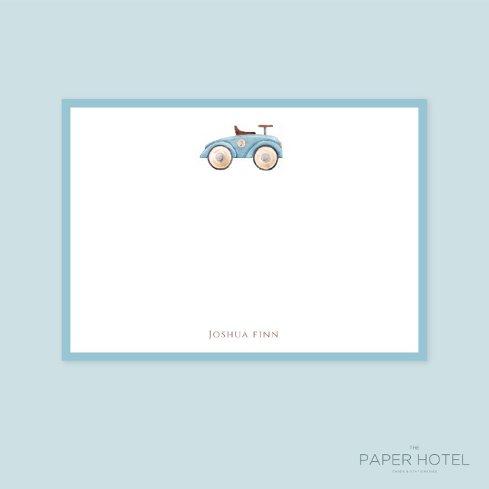 

Card Notecard - The Blue Car (Personalized Initials/ Name, 16Pcs)
