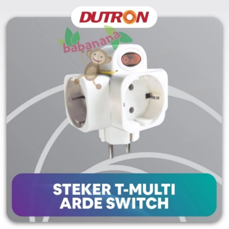 Dutron T cabang 3 switch colokan listrik stop kontak adaptor SNI