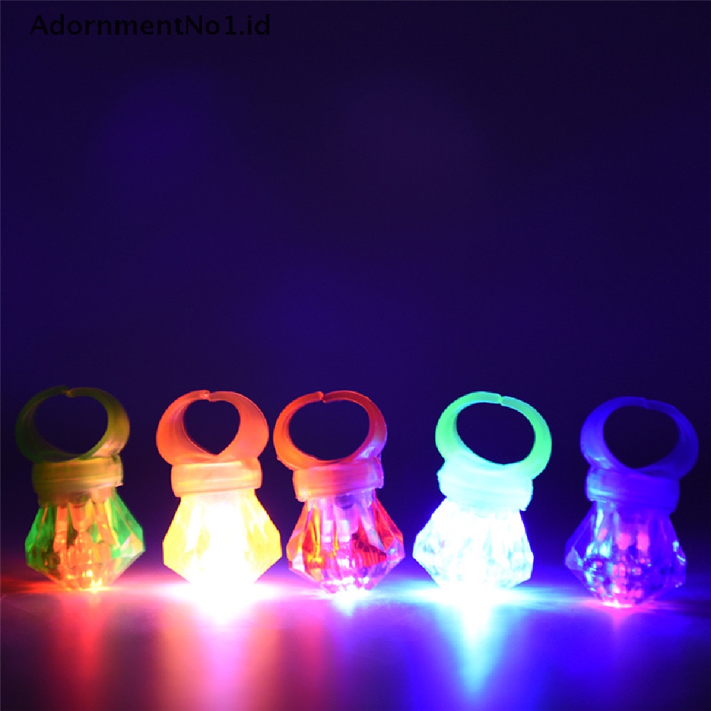 [AdornmentNo1] 5pcs LED Berkedip Cincin Jari Shiny Pesta Anak Menyala Glow in the dark Rings [ID]