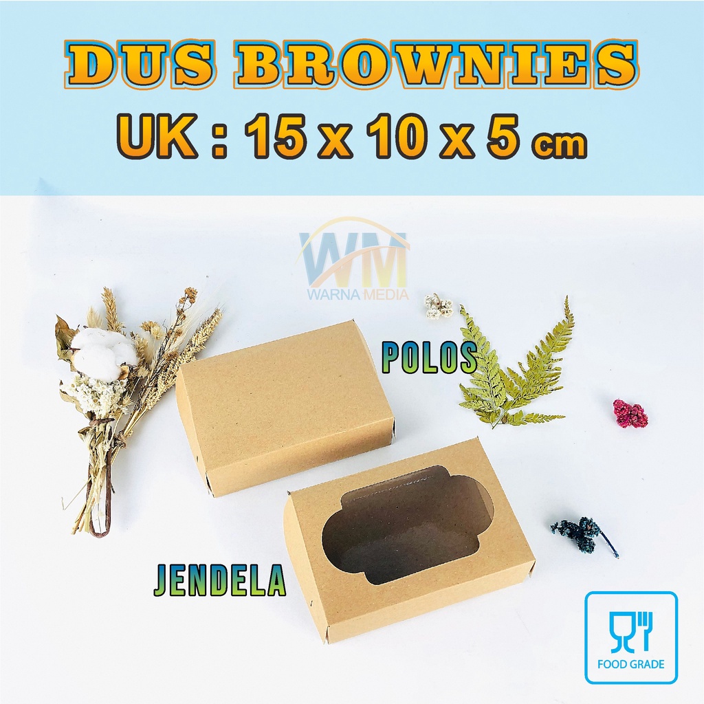 Dus Brownies 15x10x5 / Kotak Brownies 15x10x5 / Dus Brownies / Box Dimsum / Kraft Food Grade / Dus Kue Brownies 15x10x5 / Box Takoyaki / Kemasan Food Grade