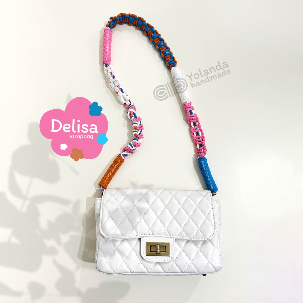 [TERMURAH] Tali Strap bag Macrame DELISA | Premium | Tali kamera | Strap Bag Lucu | Custom | Puffy Bag | Sling Bag | Pendek |COD