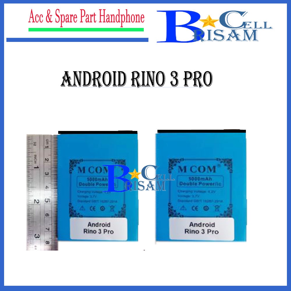 Baterai Batre Mcom Doublepower Android Rino 3 Pro Gigi Pinggir Kapasitas 5000 mah