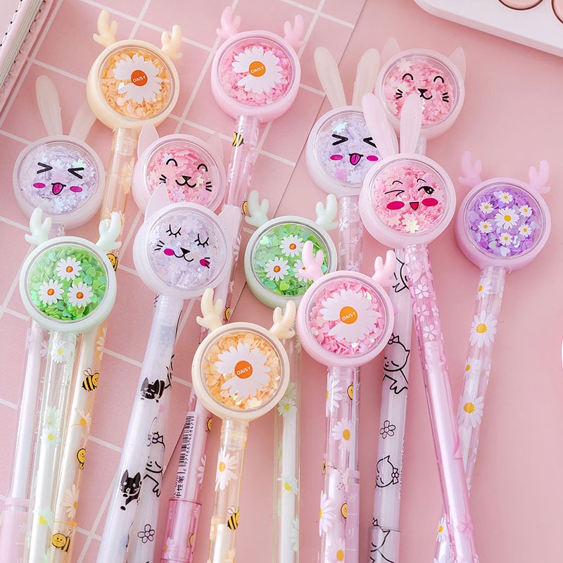 [MTOYS] Pulpen Karakter Payet Glitter Kelinci &amp; Kucing Kualitas Premium - JT0018