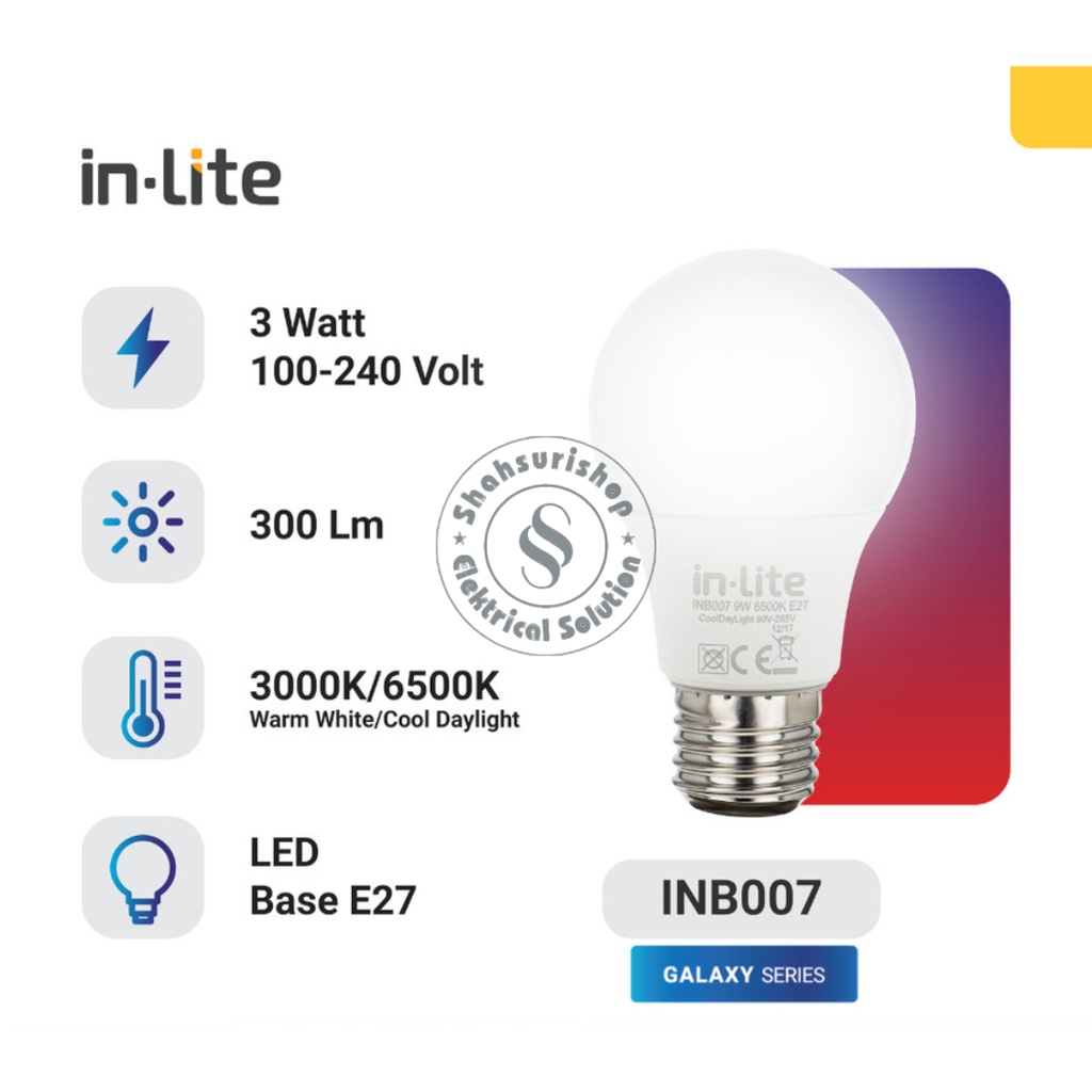 LAMPU LED INLITE IN-LITE INB007 3W 3 W WATT MURAH BERGARANSI