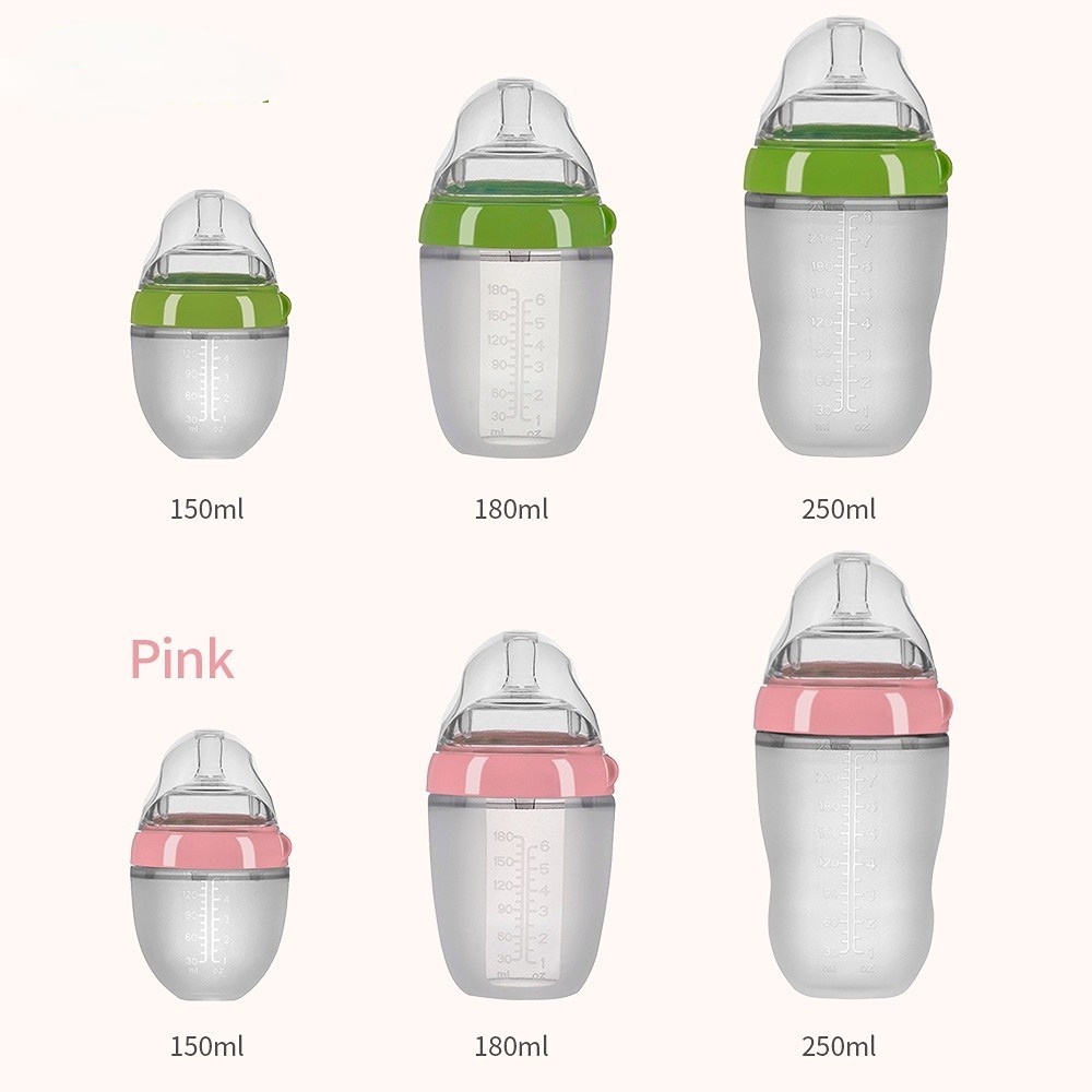 Newborn Baby Bottle Dot Bayi Botol Susu Bayi untuk Balita dan Newborn Botol Bayi / Botol Silikon Bayi / PIKO BELLO Bayi Botol Susu dengan Sedotan / Silicone Baby Bottle Botol Bayi Silikon / Botol susu bayi Silikon Leher Lebar (WIDE NECK) Warna Coklat