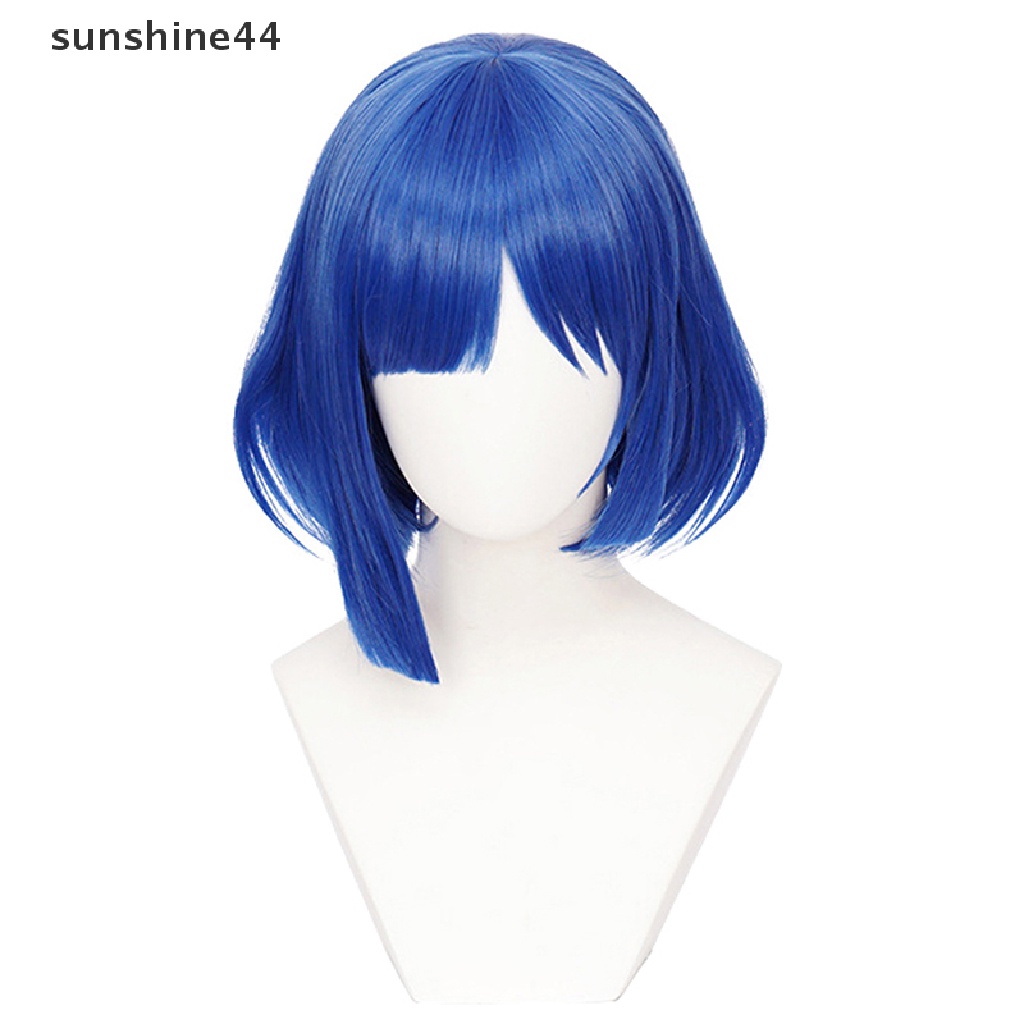 Sunshine Anime Bocchi The Rock Cosplay Gotou Hitori Cosplay Wig Batu Biru Panjang 30cm.