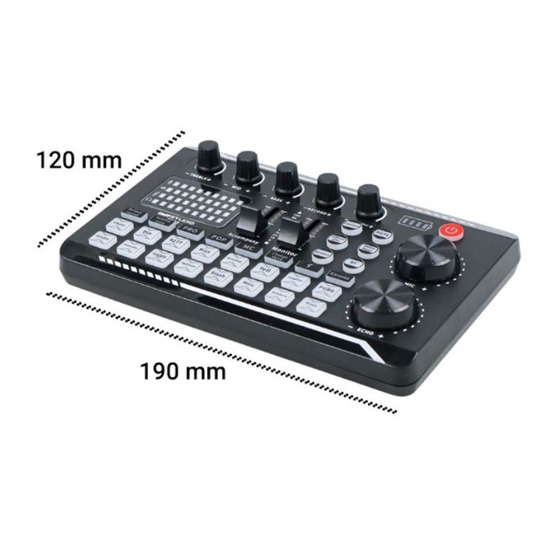 Taffstudio Pro Audio Bluetooth Mixer Sound Card Live Broadcast Karaoke - F998