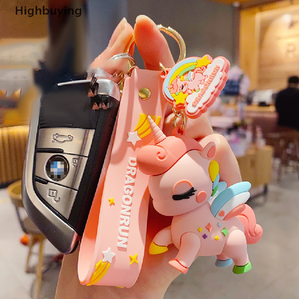 Hbid Gantungan Kunci Kartun Fairytale Rain Horse Untuk Wanita Lucu Car Keyring Bag Pendant Glory