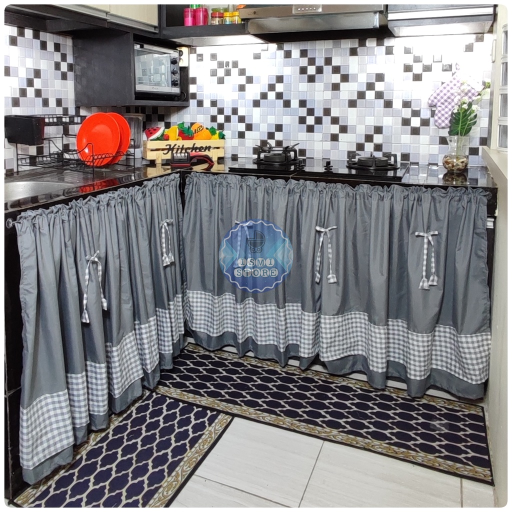 Gorden / Gordeng KOLONG Dapur PITA Cantik Kain POLOS KOMBINASI Kotak-Kotak Gingham Aesthetic Modern Murah by Ismi Store