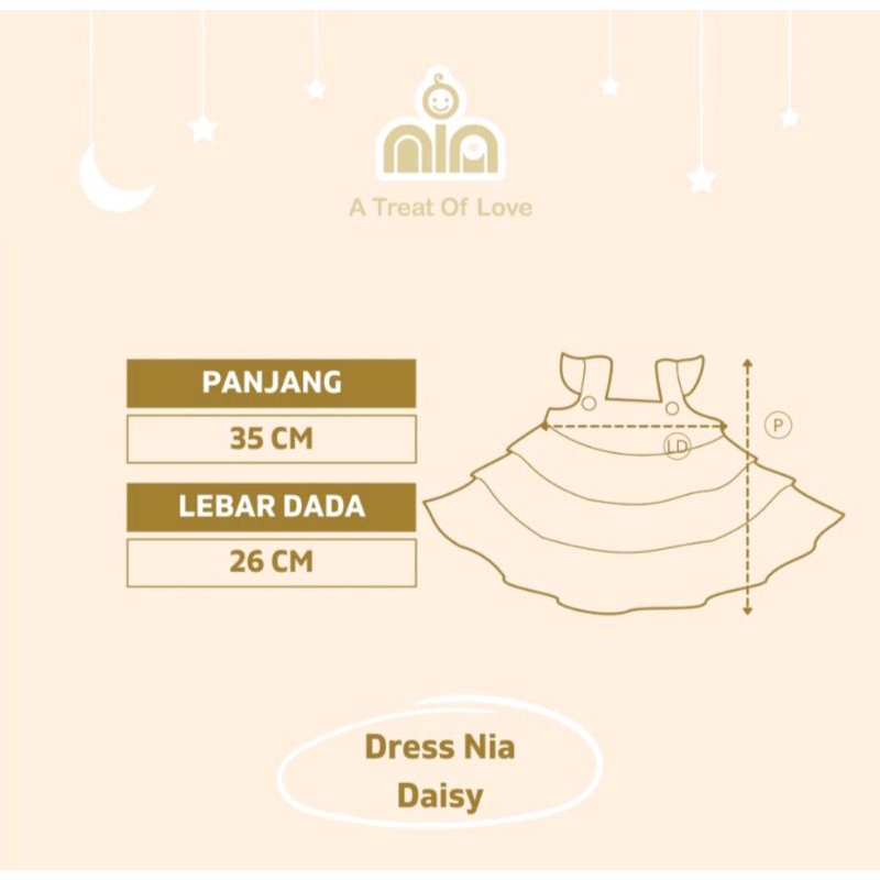 NIA Dress Daisy Bayi Warna Polos Premium SNI