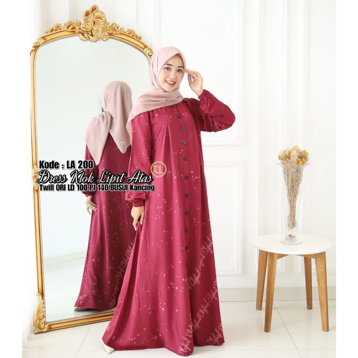 Gamis  batik twill ori Elzhaf